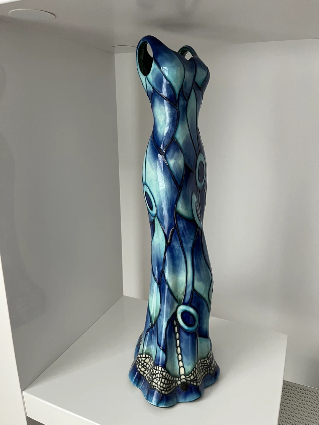 Decorative Blue Ceramic Dress Vase