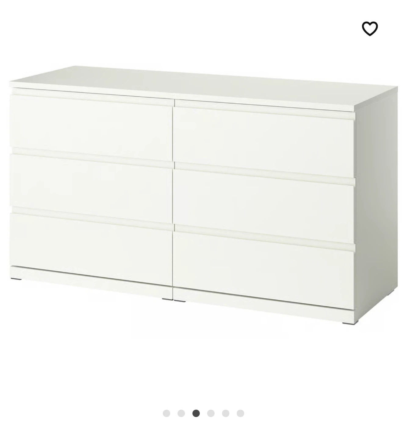 White 6-Drawer Dresser