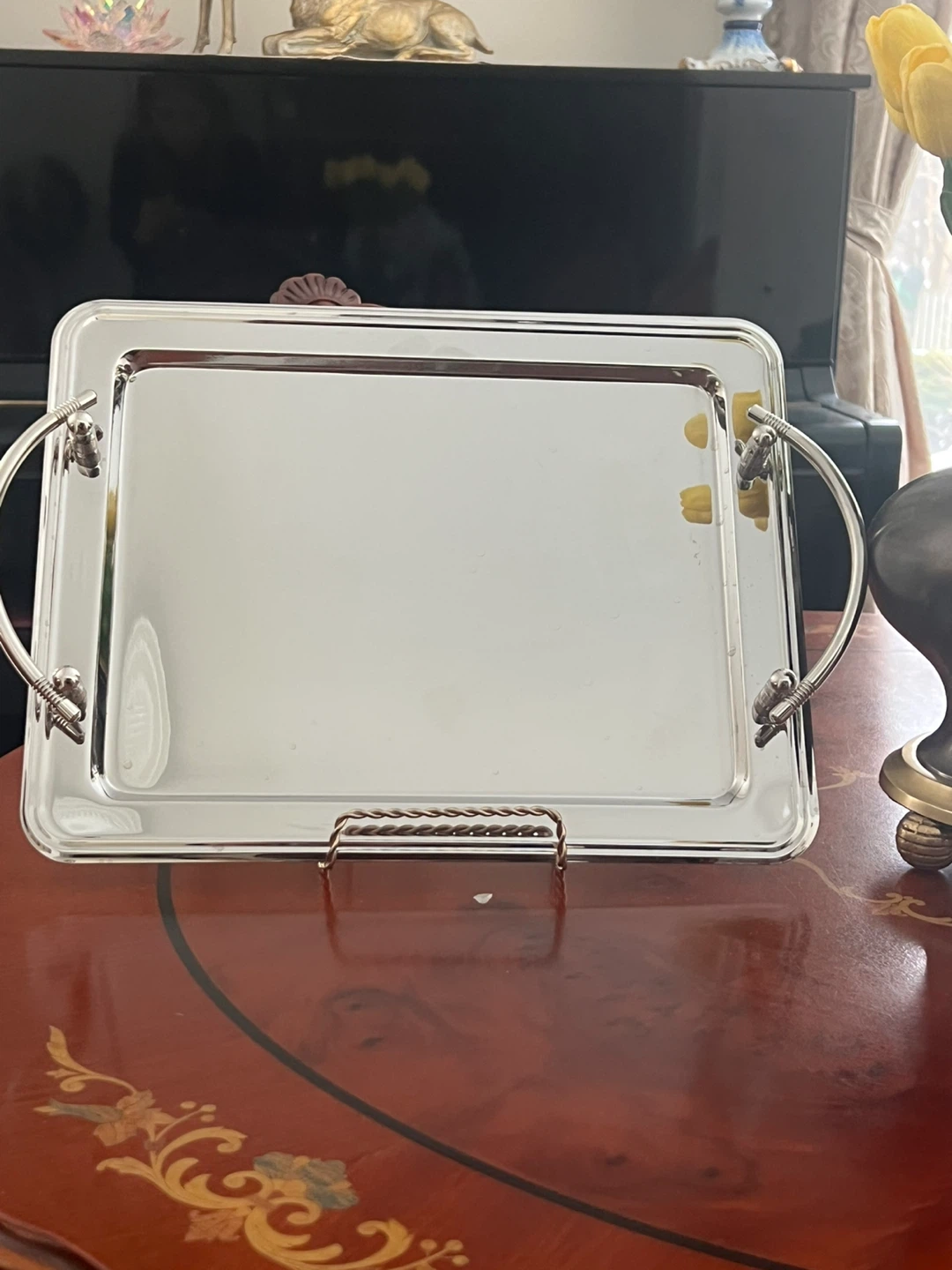 Silver Plated Serving Tray with Handles