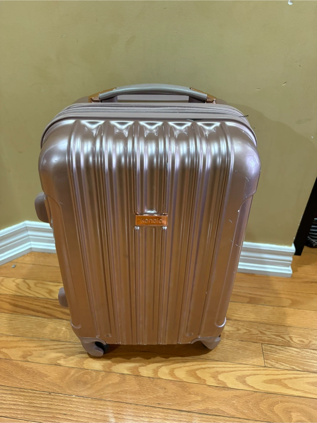 Kensie Rose Gold Carry-On Spinner Luggage