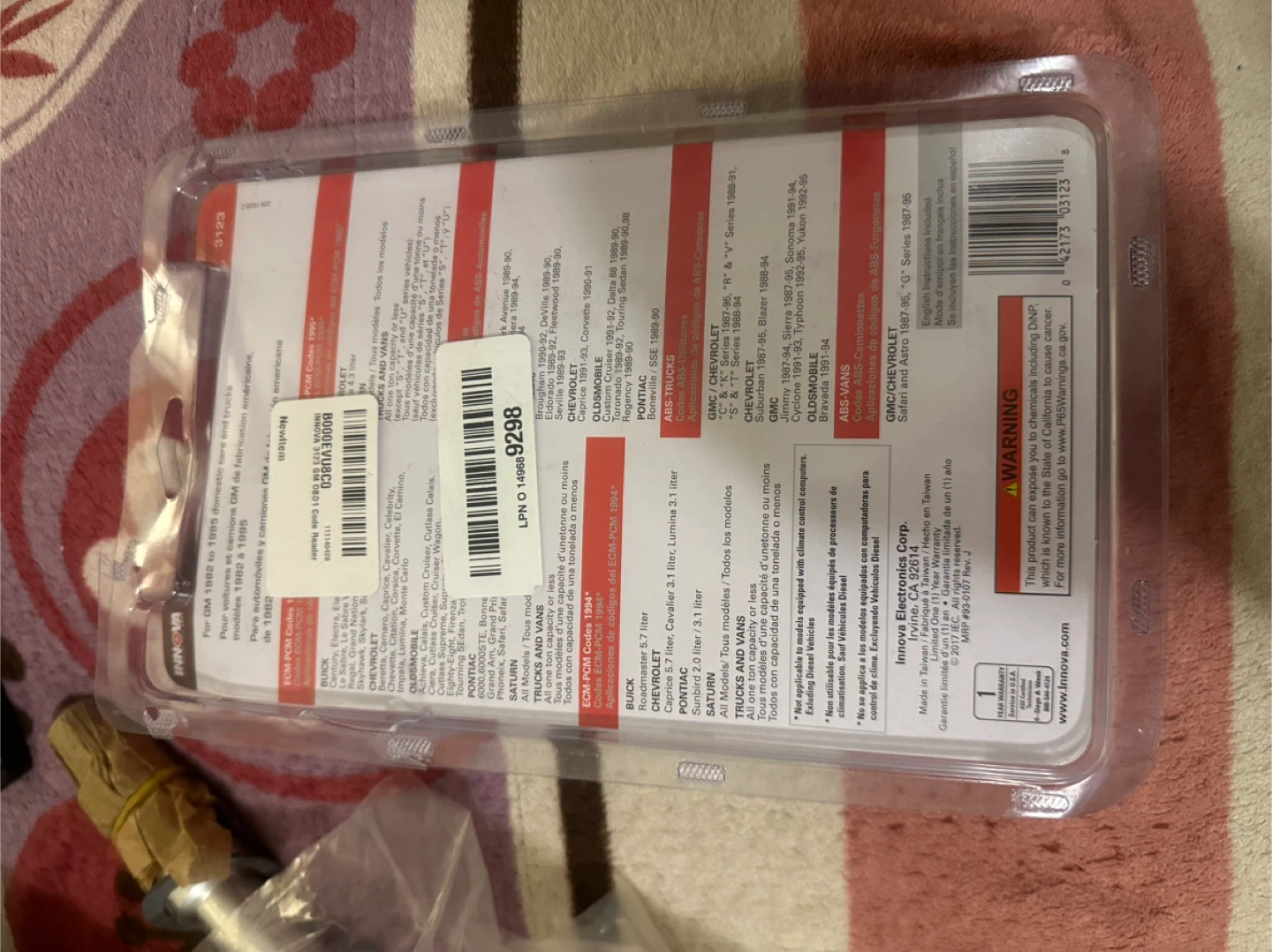 INNOVA GM Code Reader 3123 - ECM, PCM & ABS Codes - photo 2