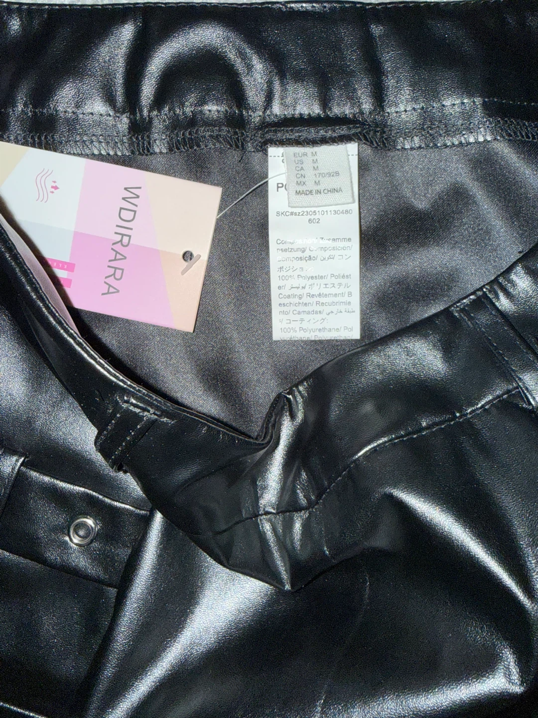 WDİRARA Black Faux Leather Buckle Mini Skirt - Size M - photo 5
