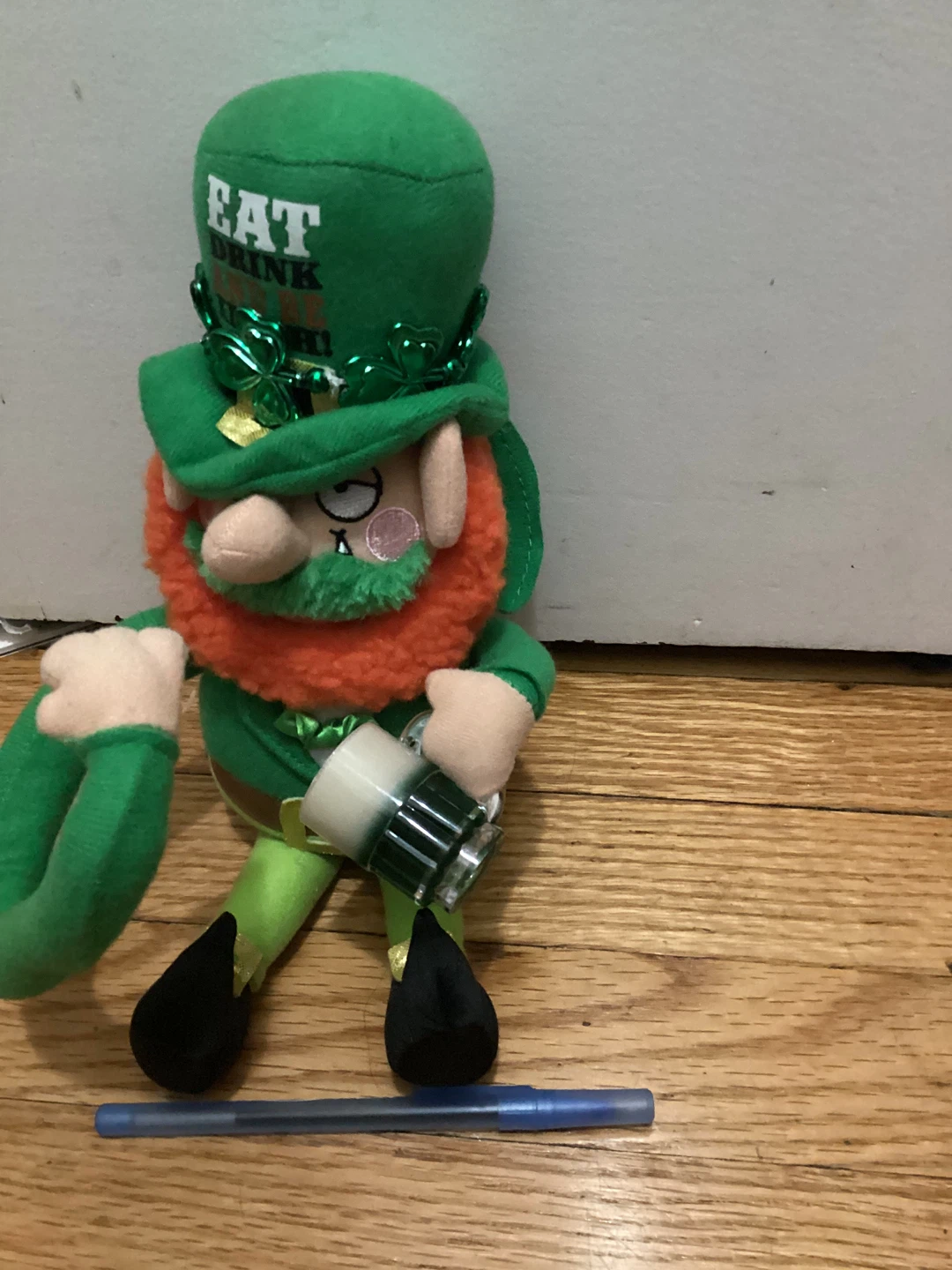 Plush Leprechaun with Beer Mug St. Patrick's Day Toy - photo 2