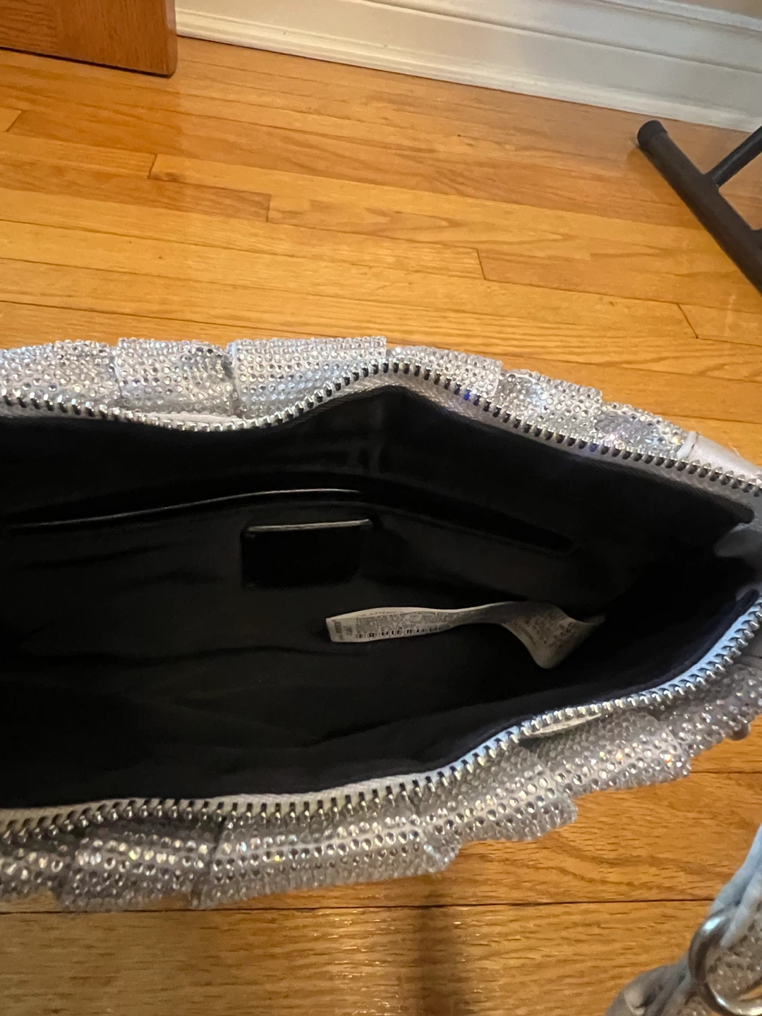 Zara Silver Rhinestone Shoulder Bag - photo 3