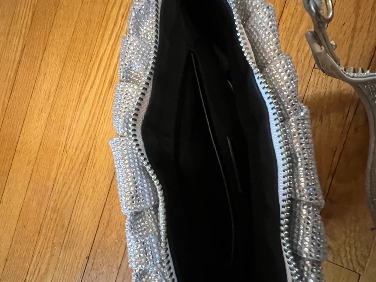 Zara Silver Rhinestone Shoulder Bag - photo 4