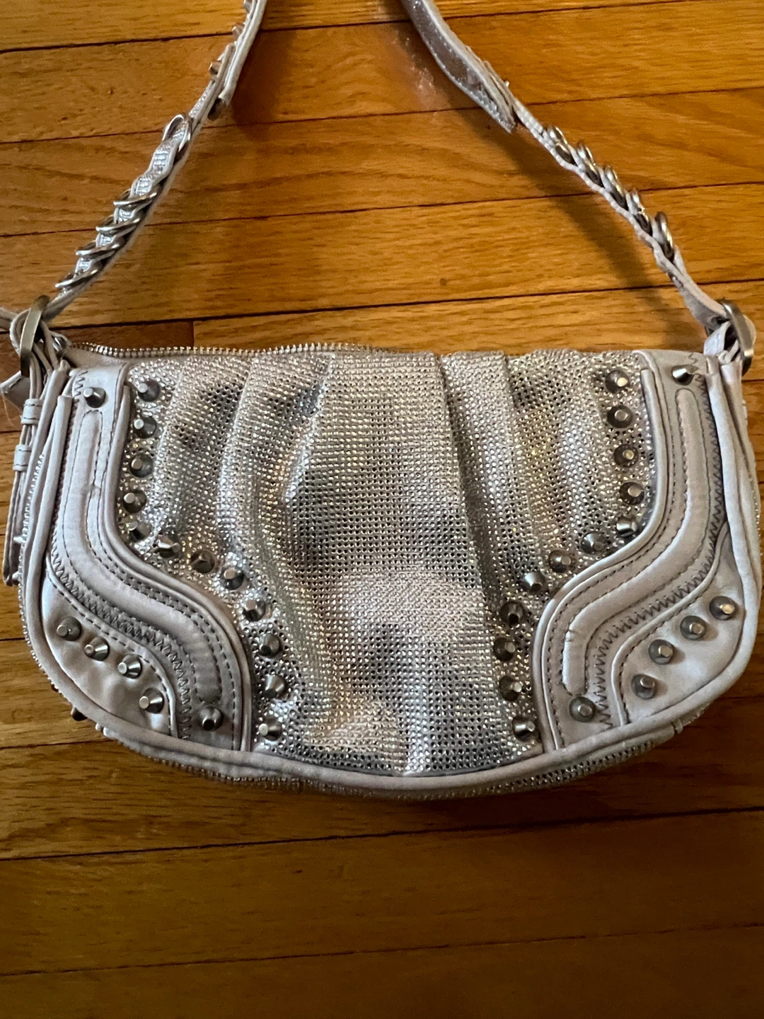 Zara Silver Rhinestone Shoulder Bag - photo 2