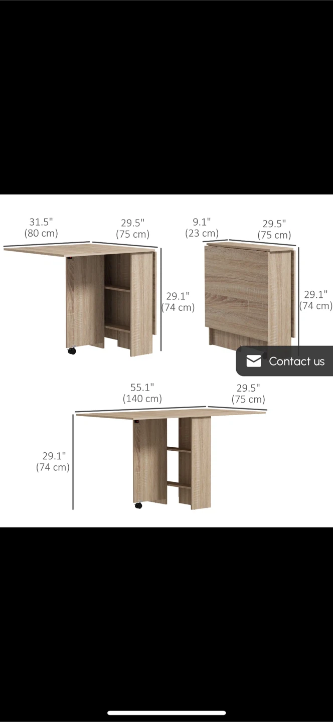 Space-Saving Extendable Dining Table + 2 Chairs - photo 3