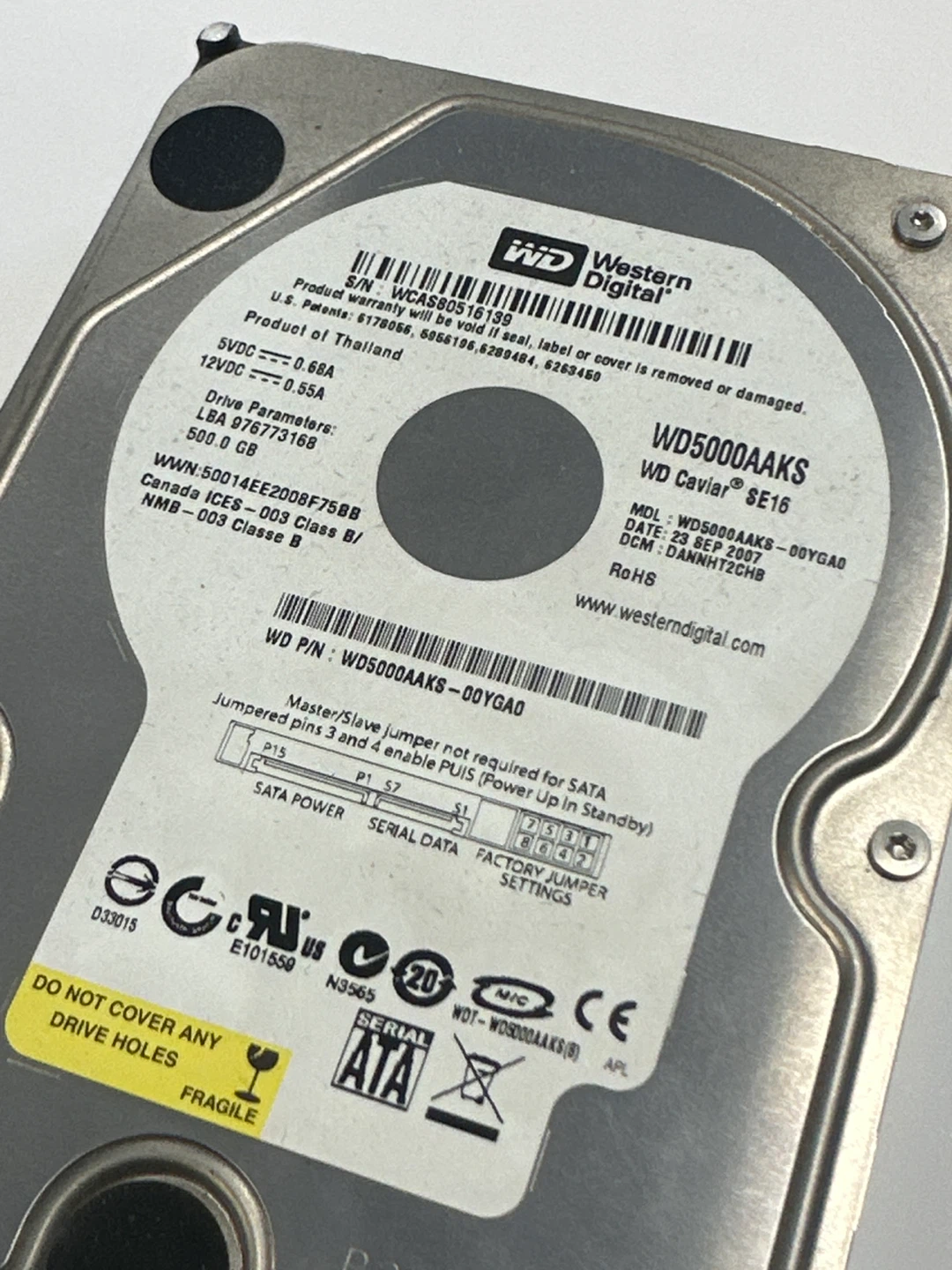 Western Digital WD 5000AAKS 500GB Internal Hard Drive - photo 2