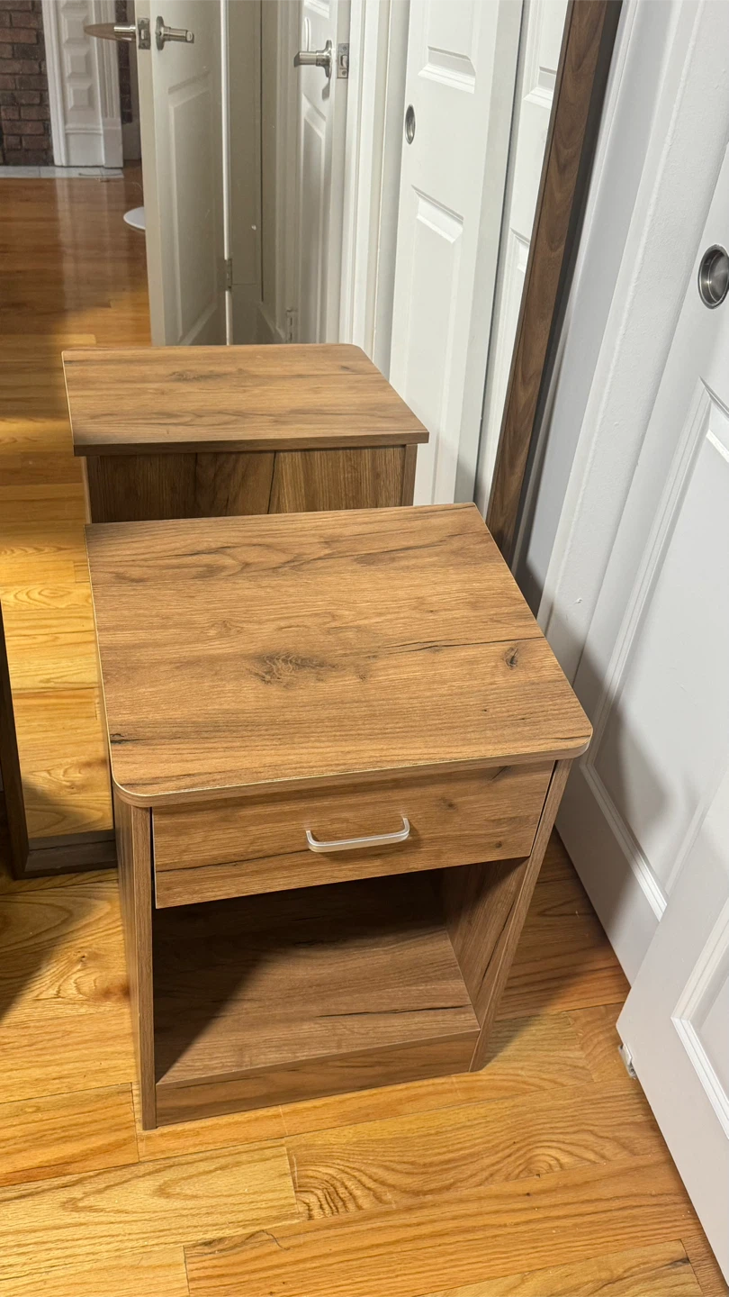 Wooden Nightstand with Drawer - photo 2