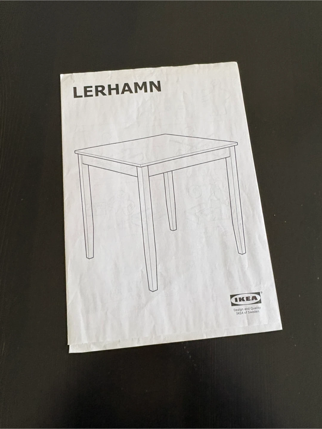 IKEA LERHAMN Black Dining Table - photo 5