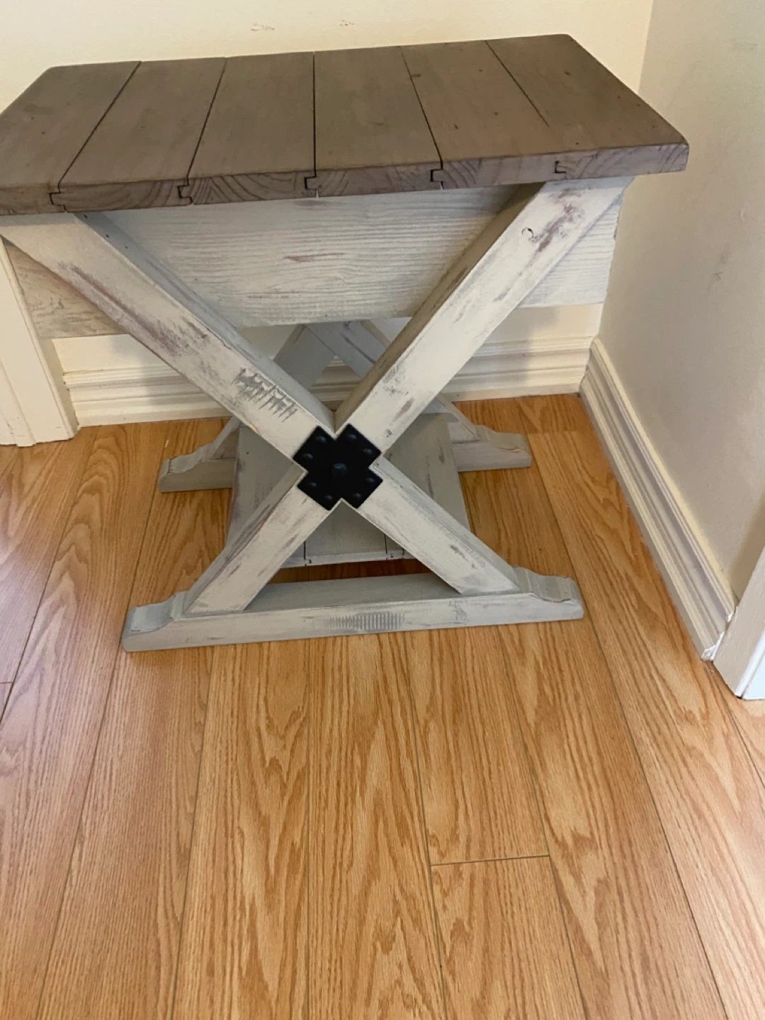 Distressed Wood End Table with Drawer - photo 4