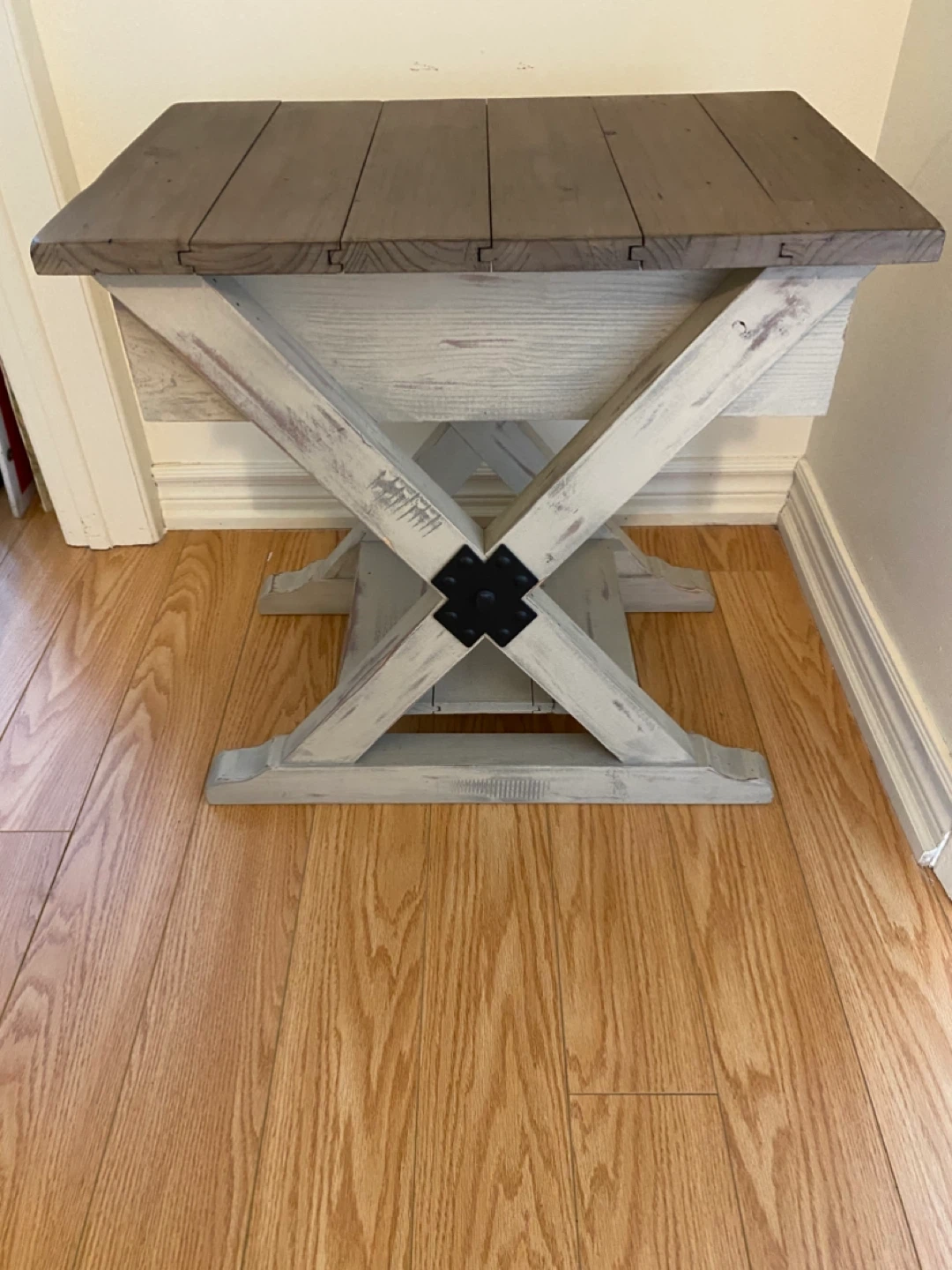 Distressed Wood End Table with Drawer - photo 5
