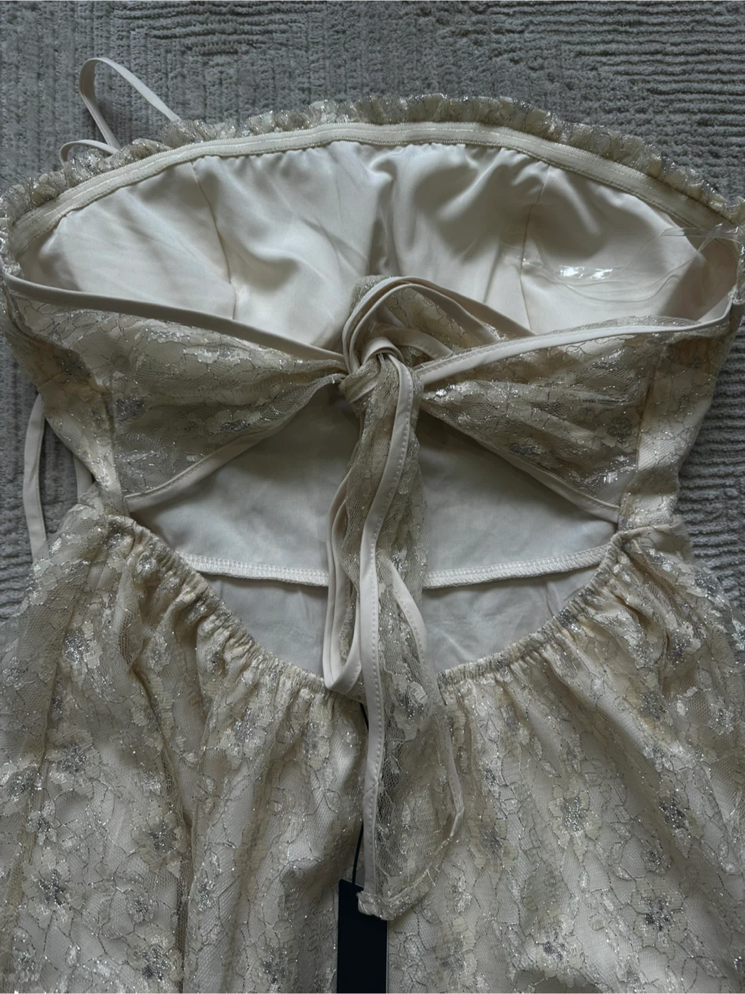 Fashion Nova Solace Lace Mini Dress - Ivory - Size M - photo 3