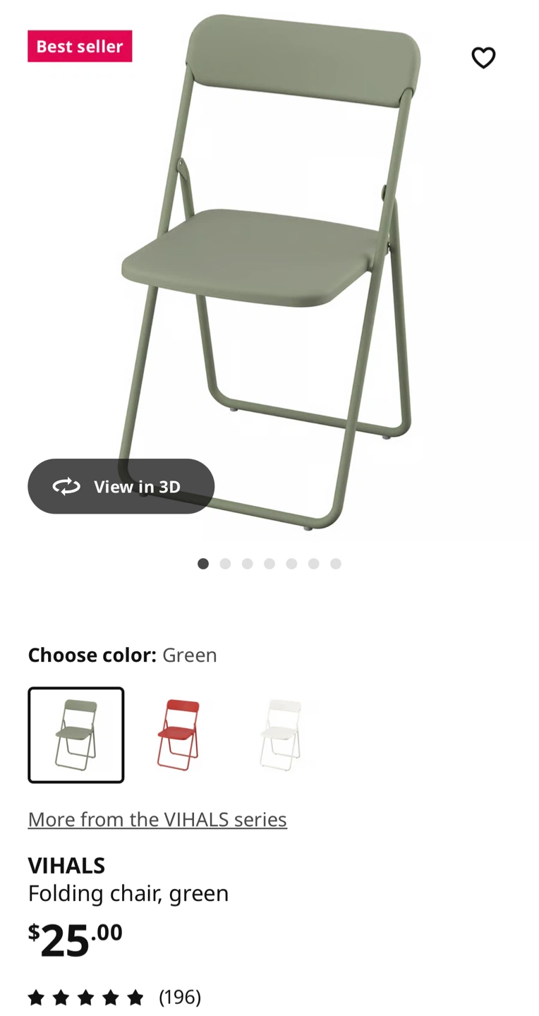 IKEA VIHALS Folding Chairs - Green - photo 4
