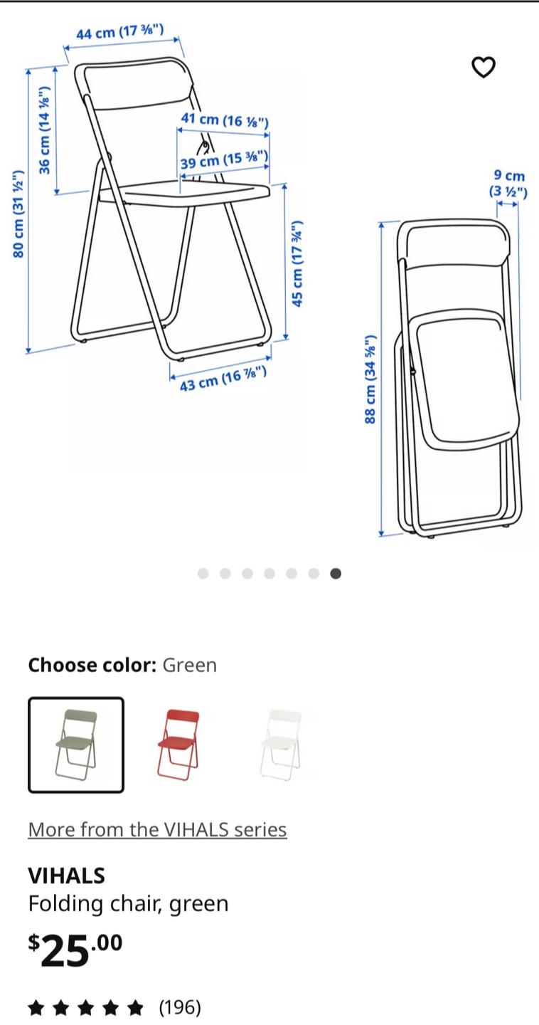 IKEA VIHALS Folding Chairs - Green - photo 5