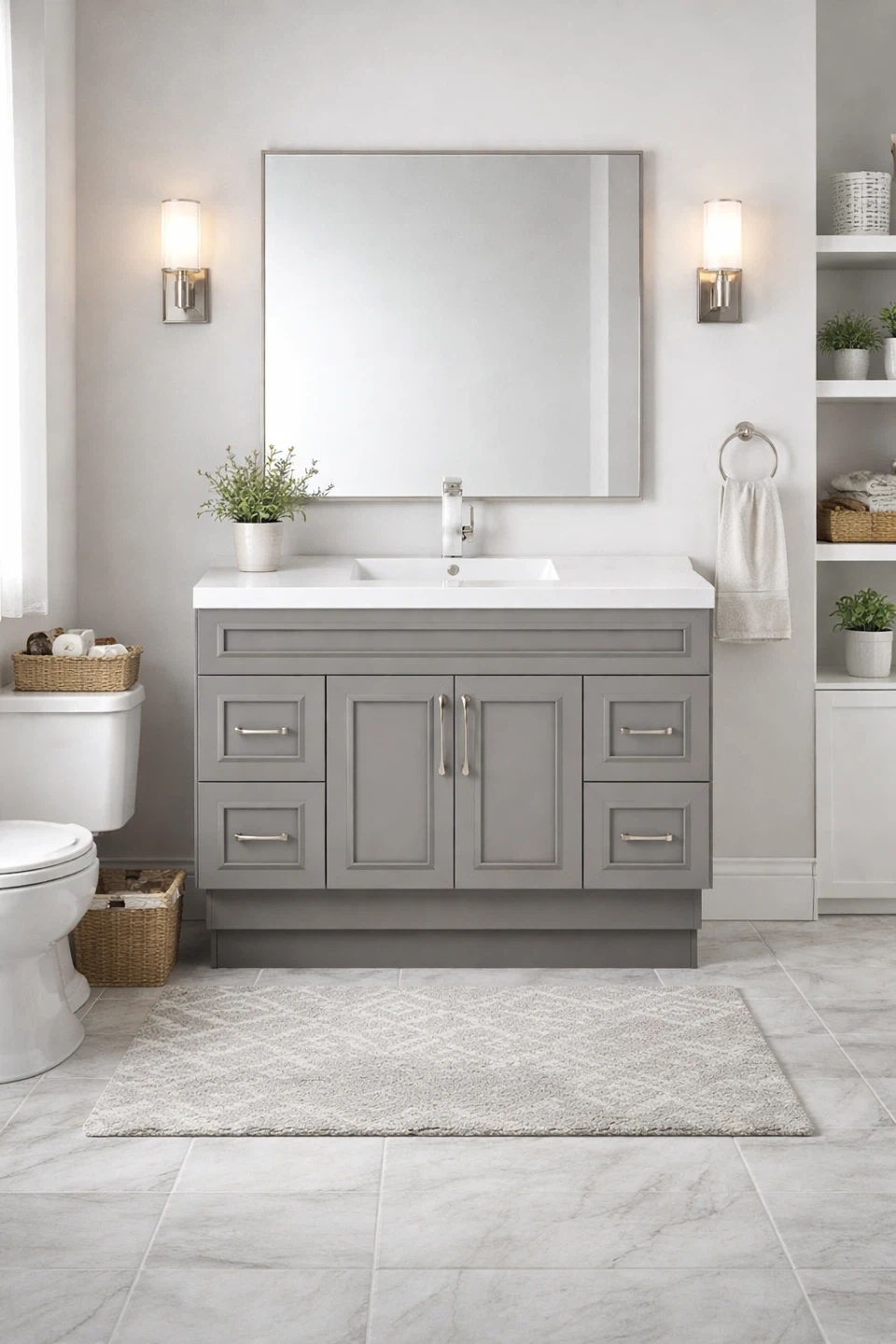 43 Inch Bathroom Vanity with Sink and Faucet