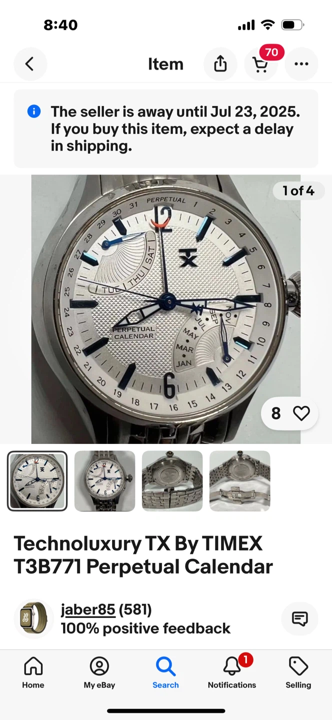 TechnoLuxury TX By TIMEX T3B771 Perpetual Calendar Men's Watch - photo 3