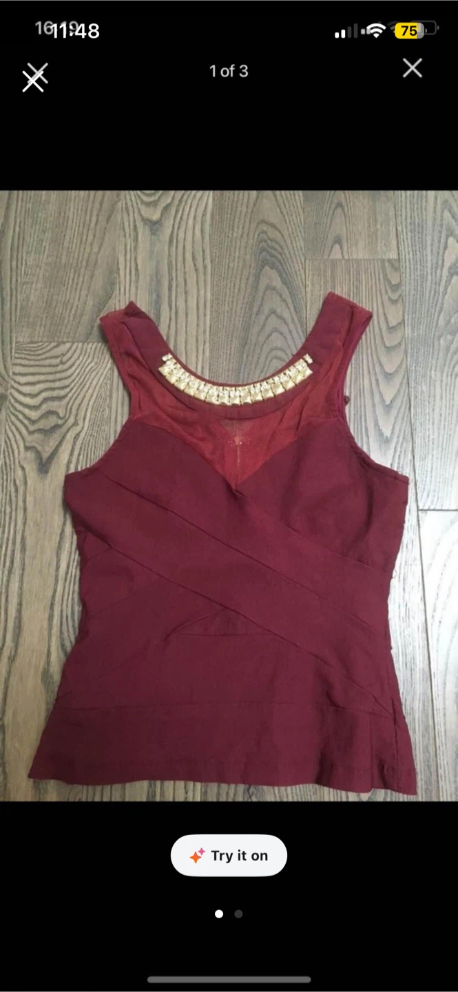 Maroon Sleeveless Top urban planet