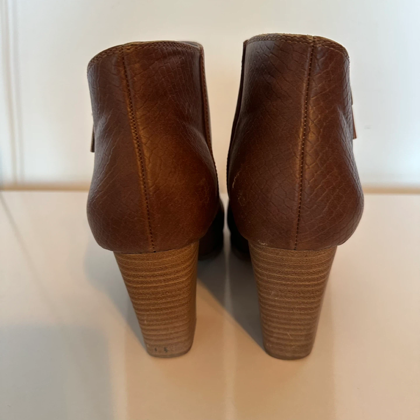 Brown Faux Leather Ankle Boots - photo 2