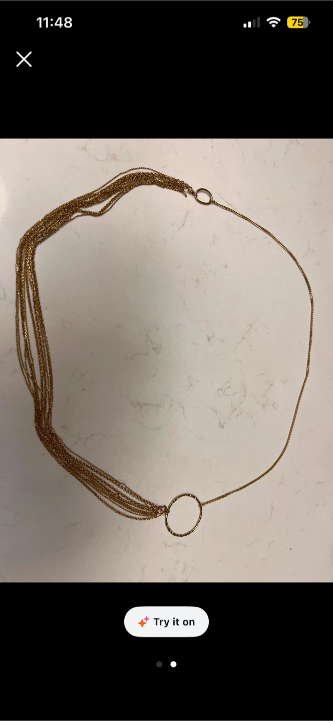 Gold Tone Long Necklace Le chateau - photo 2