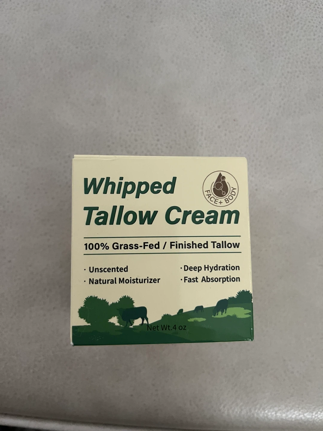 Whipped Tallow Cream - Unscented Natural Moisturizer (4 oz)