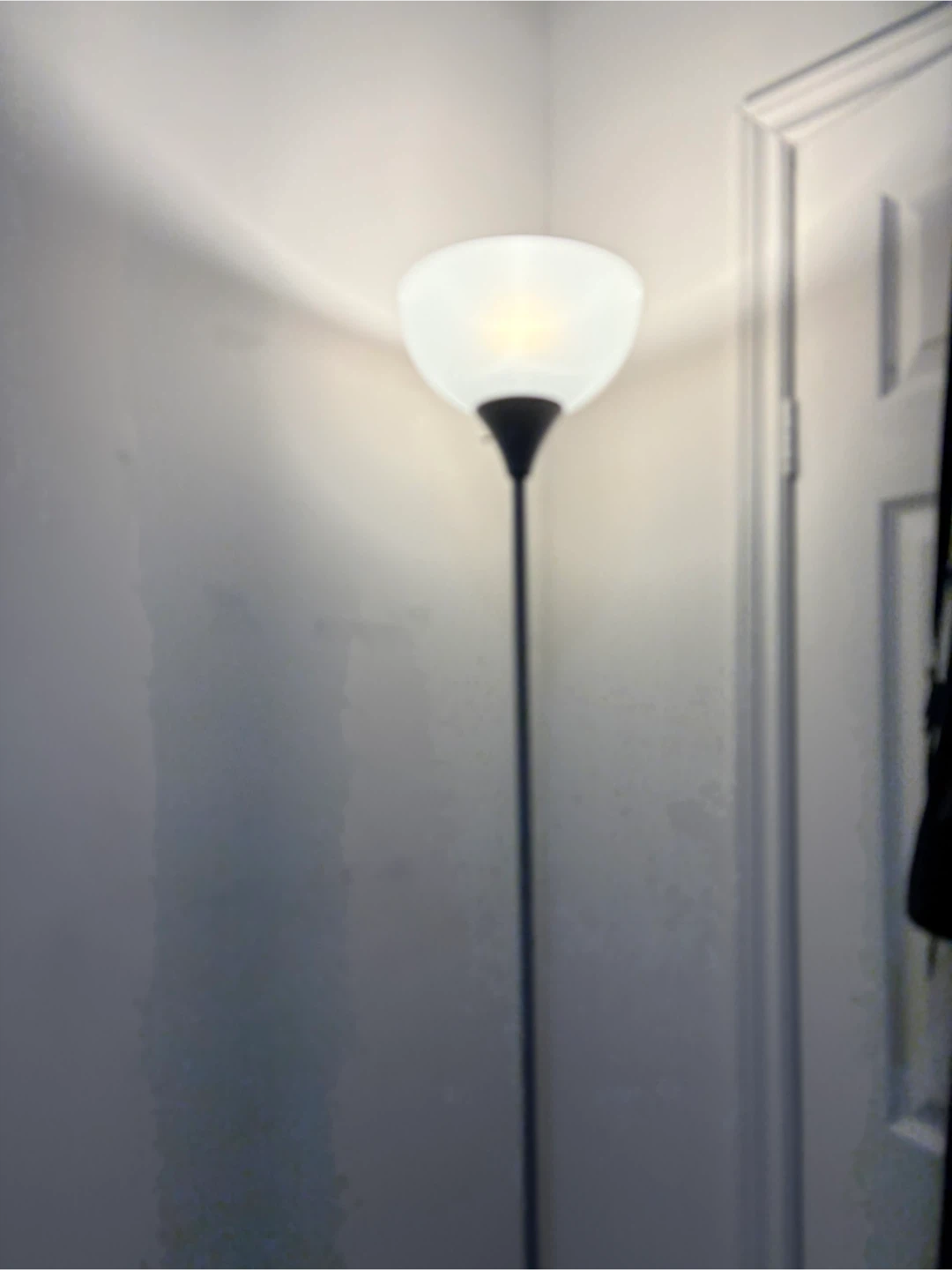 Floor Lamp - Grey Metal Pole, Frosted Globe Shade - photo 3