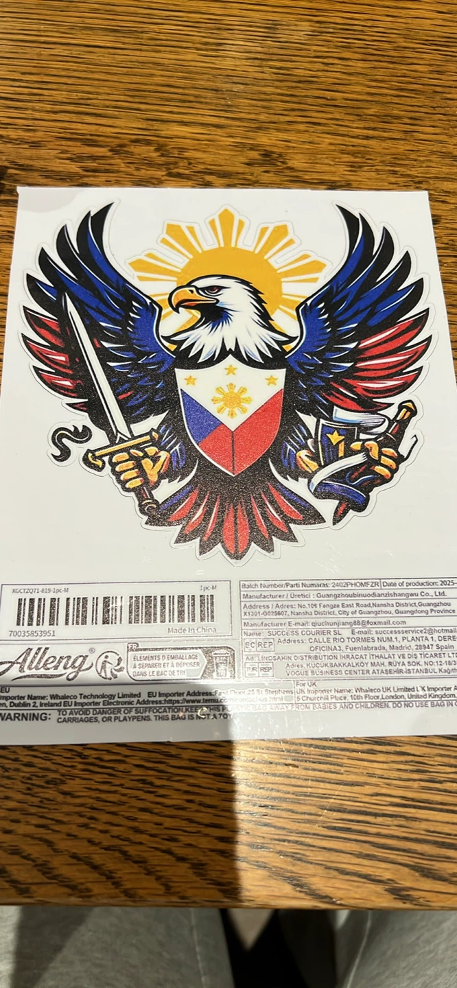 Philippine Eagle Sticker with Sword and Shield