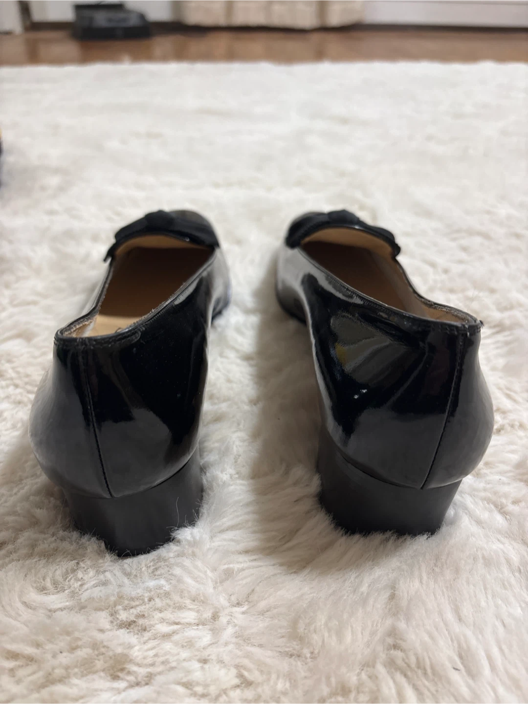Salvatore Ferragamo Black Patent Leather Bow Loafers - photo 3