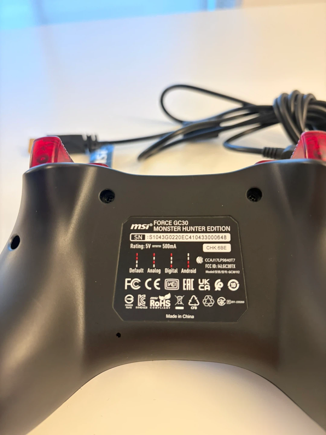 MSI FORCE GC30 Monster Hunter Edition Game Controller - photo 2