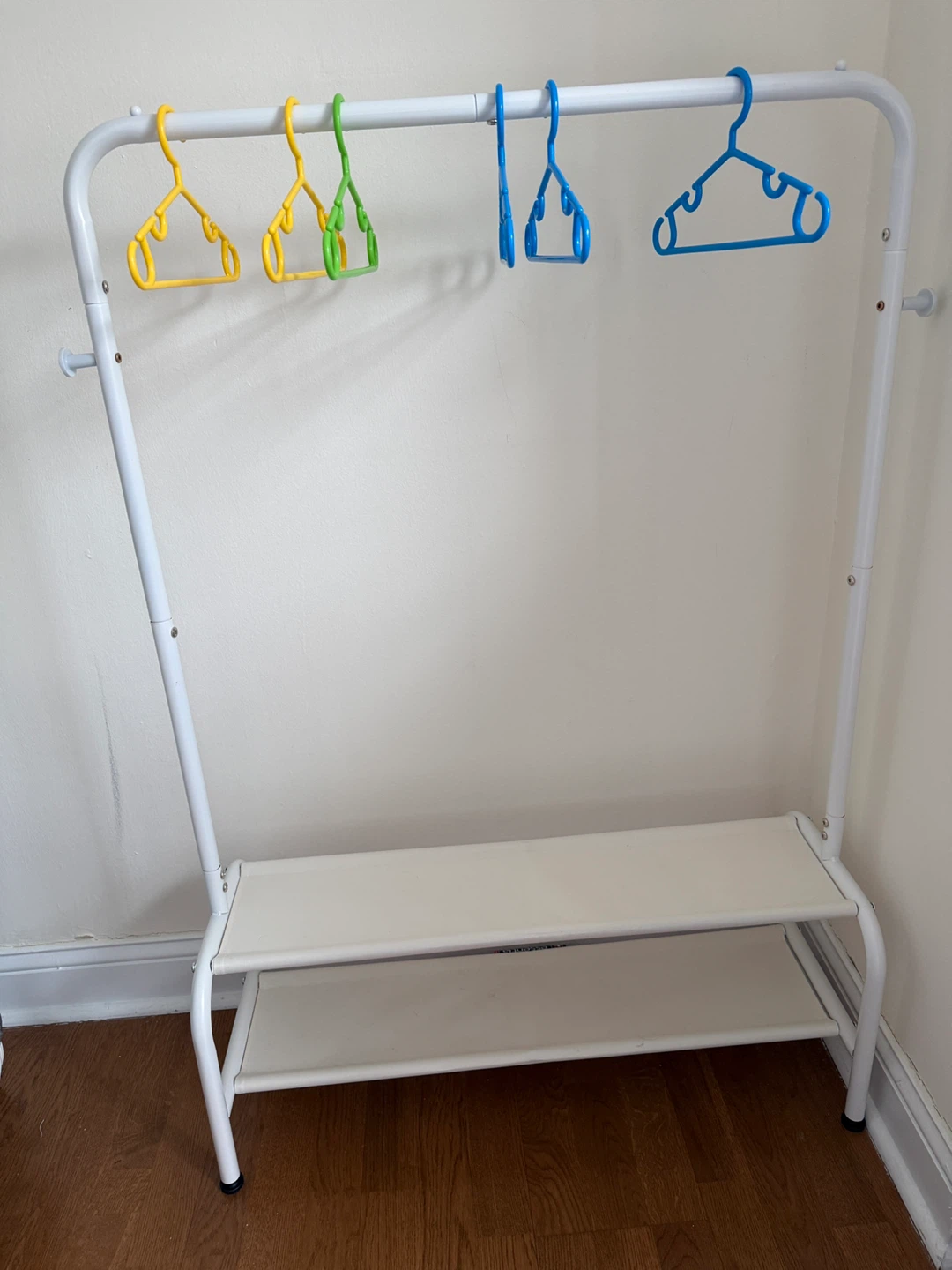 Kids Clothing Rack with 2 Fabric Shelves - photo 2