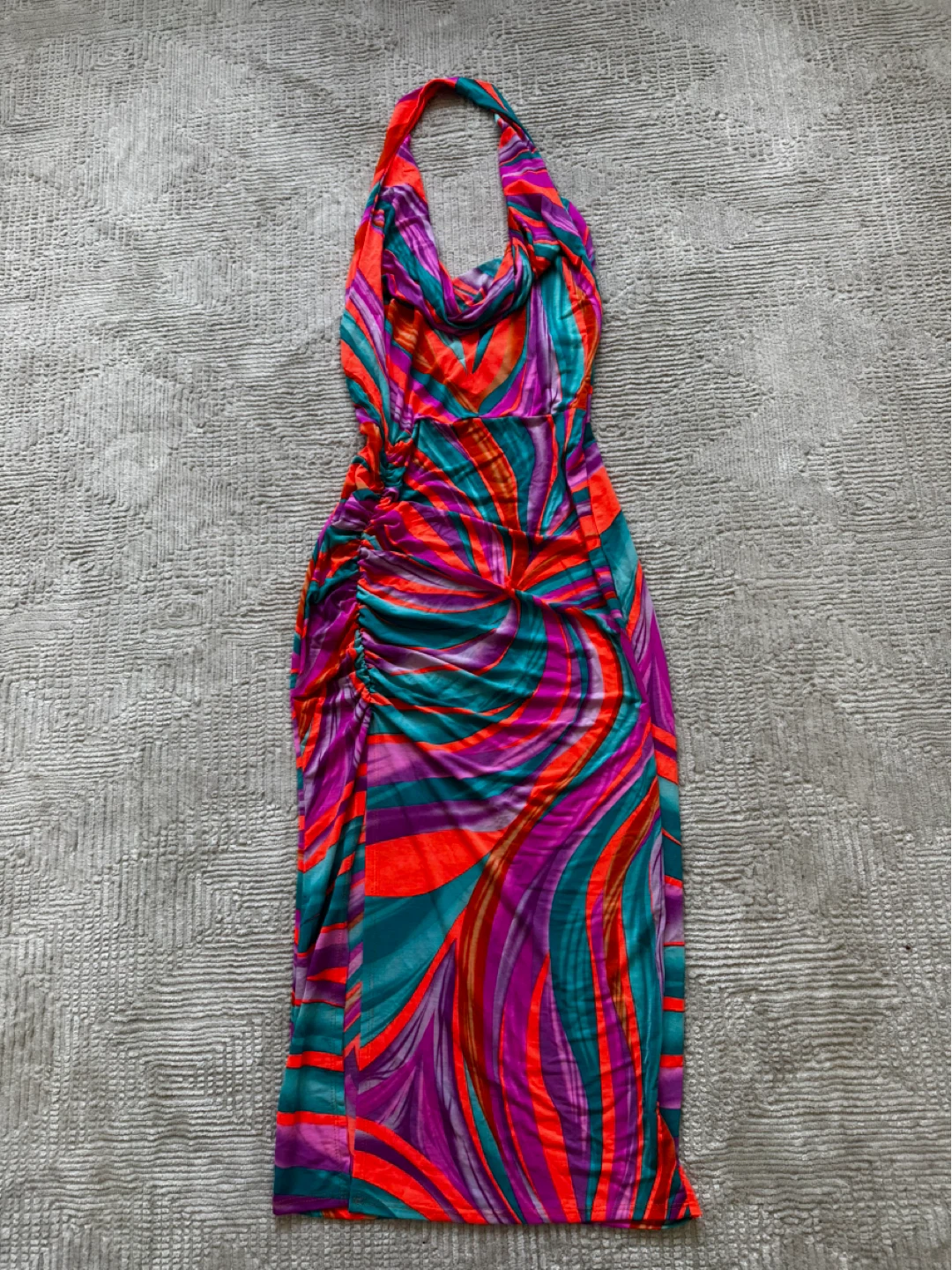 Fashion Nova Halter Neck Ruched Dress - Size Medium - photo 2