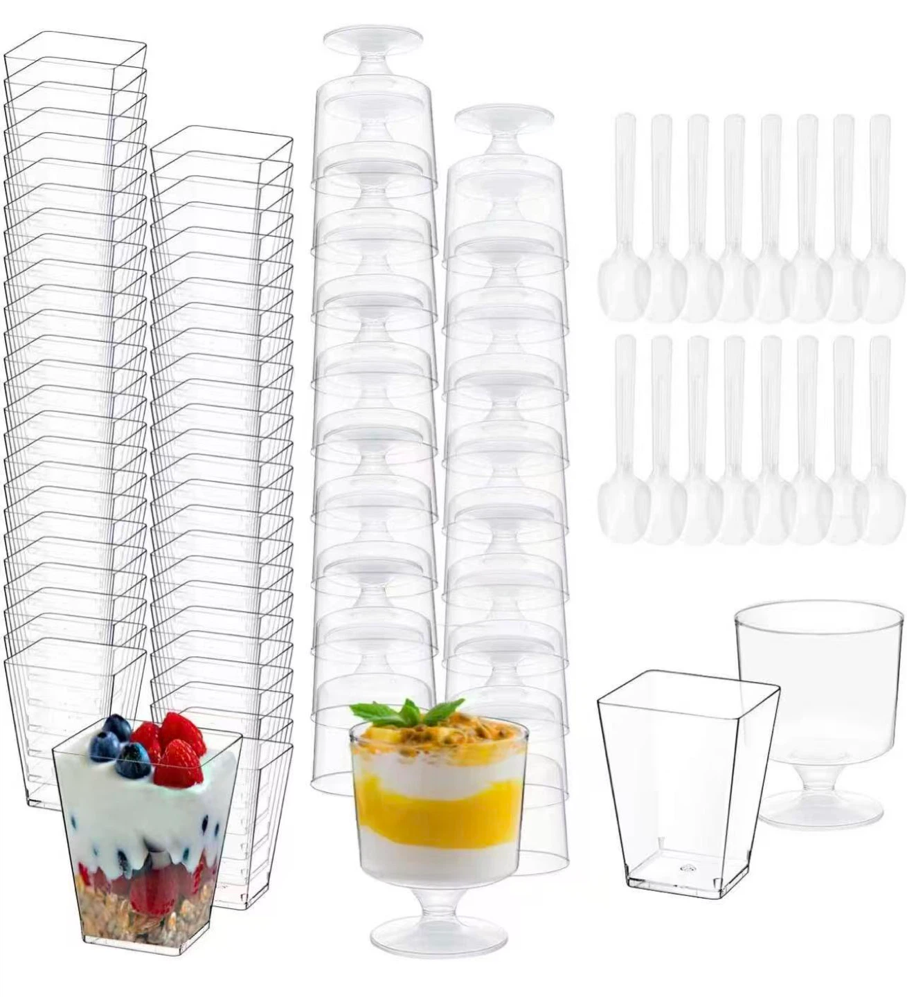 Sweet Dessert Cups & Spoons Set