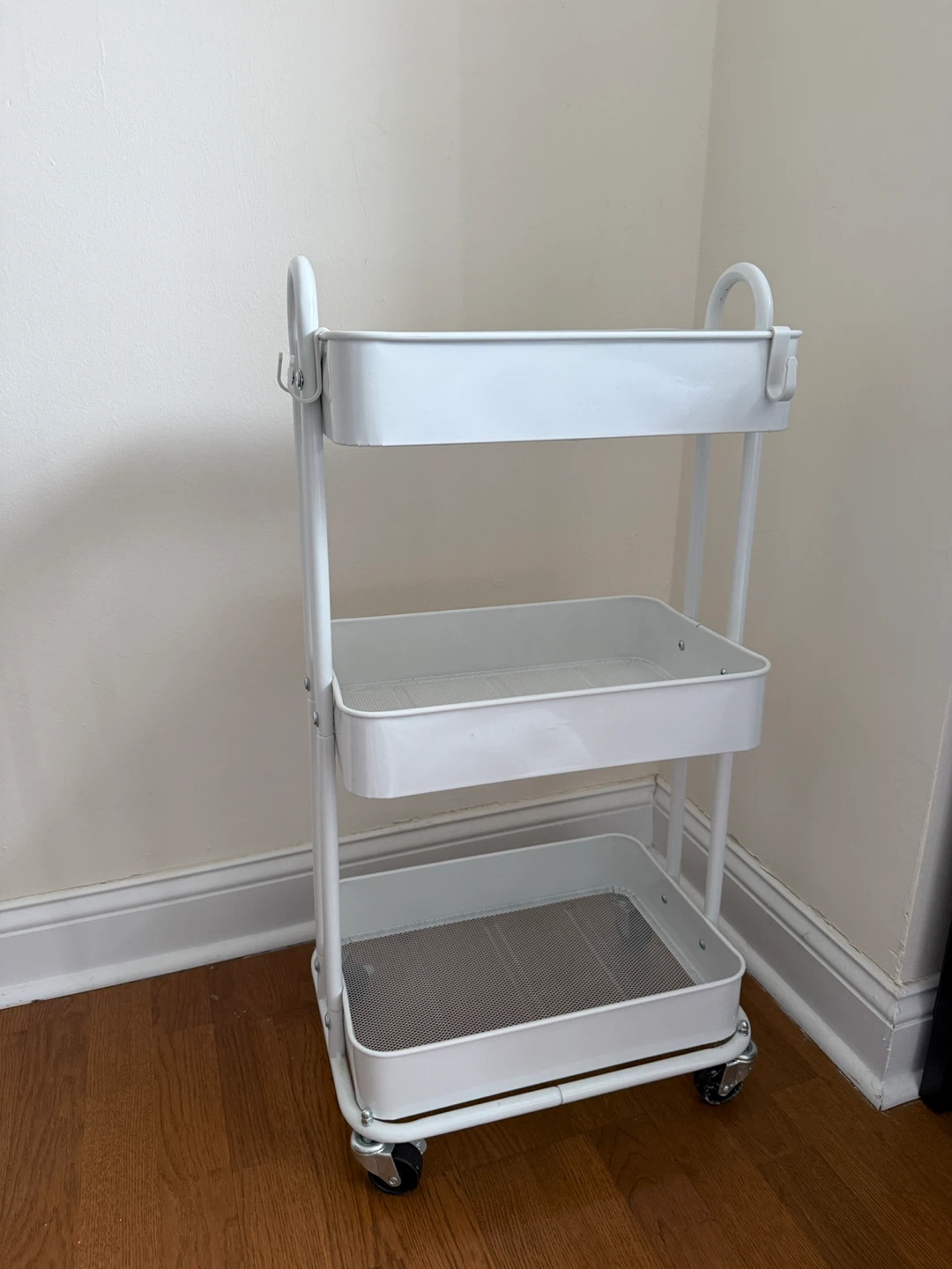 White 3-Tier Rolling Utility Cart - photo 2