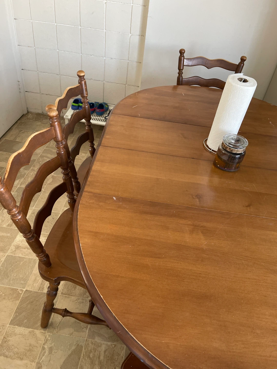 Wooden Oval or round Dining Table with 6 Chairs - photo 4
