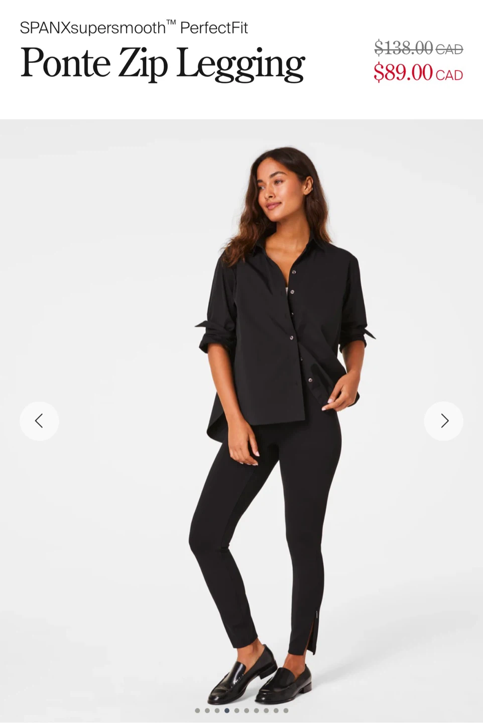 SPANX Ponte Zip Legging - Black Medium