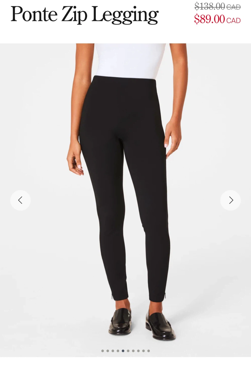 SPANX Ponte Zip Legging - Black Medium - photo 2