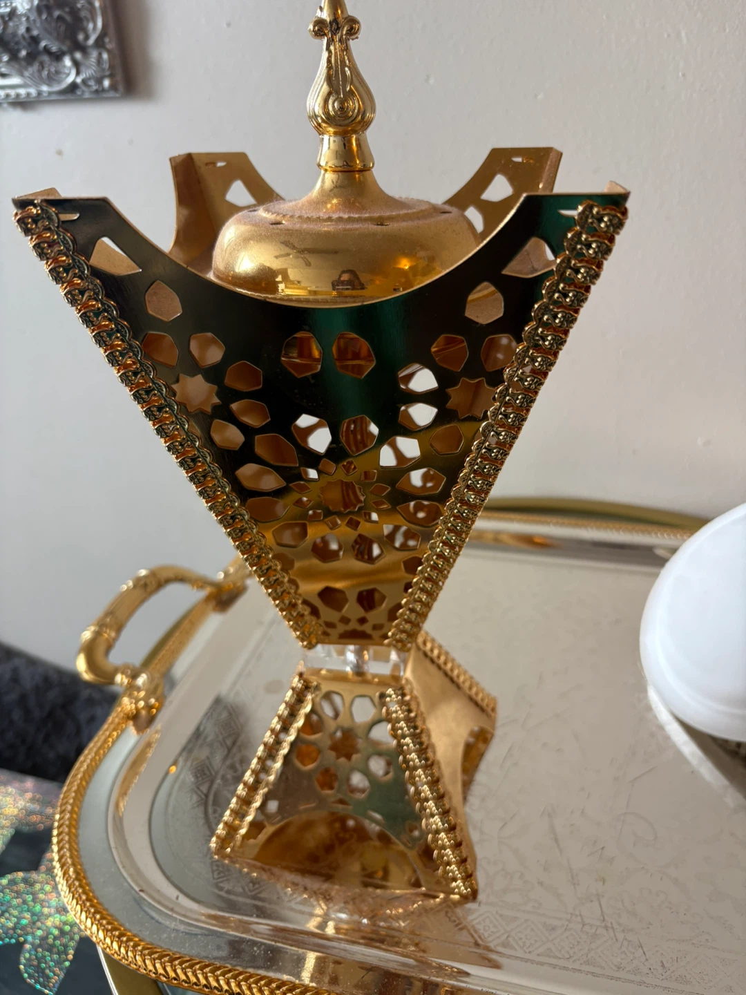 Gold decorative incense burner