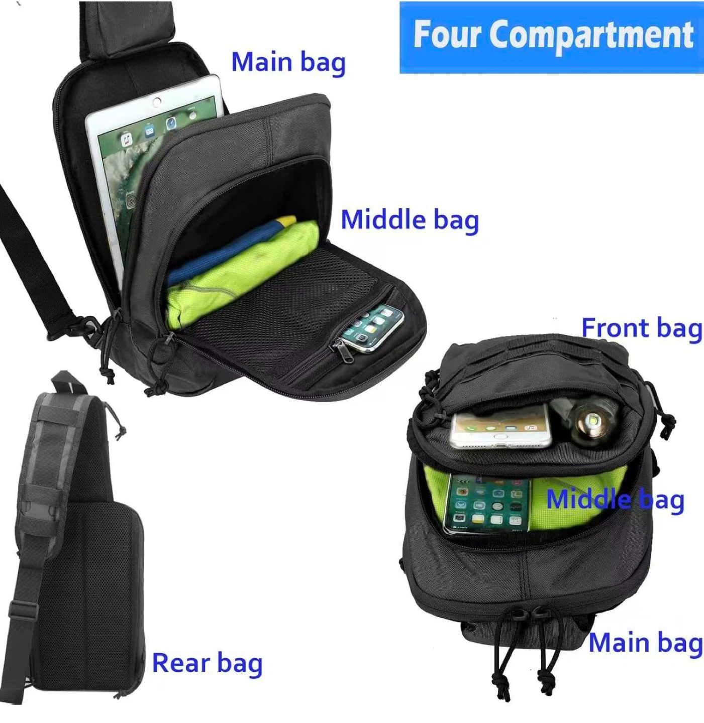 Waterproof Sling Bag with Utility Pocket - photo 3