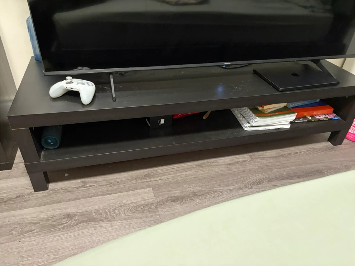 Black TV Stand with Shelf - photo 2