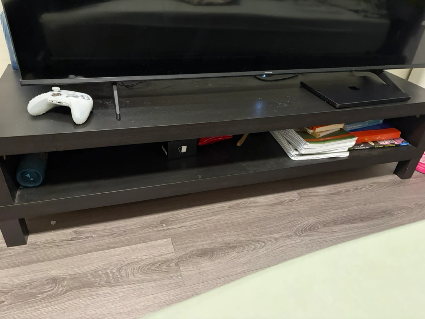 Black TV Stand with Shelf - photo 3