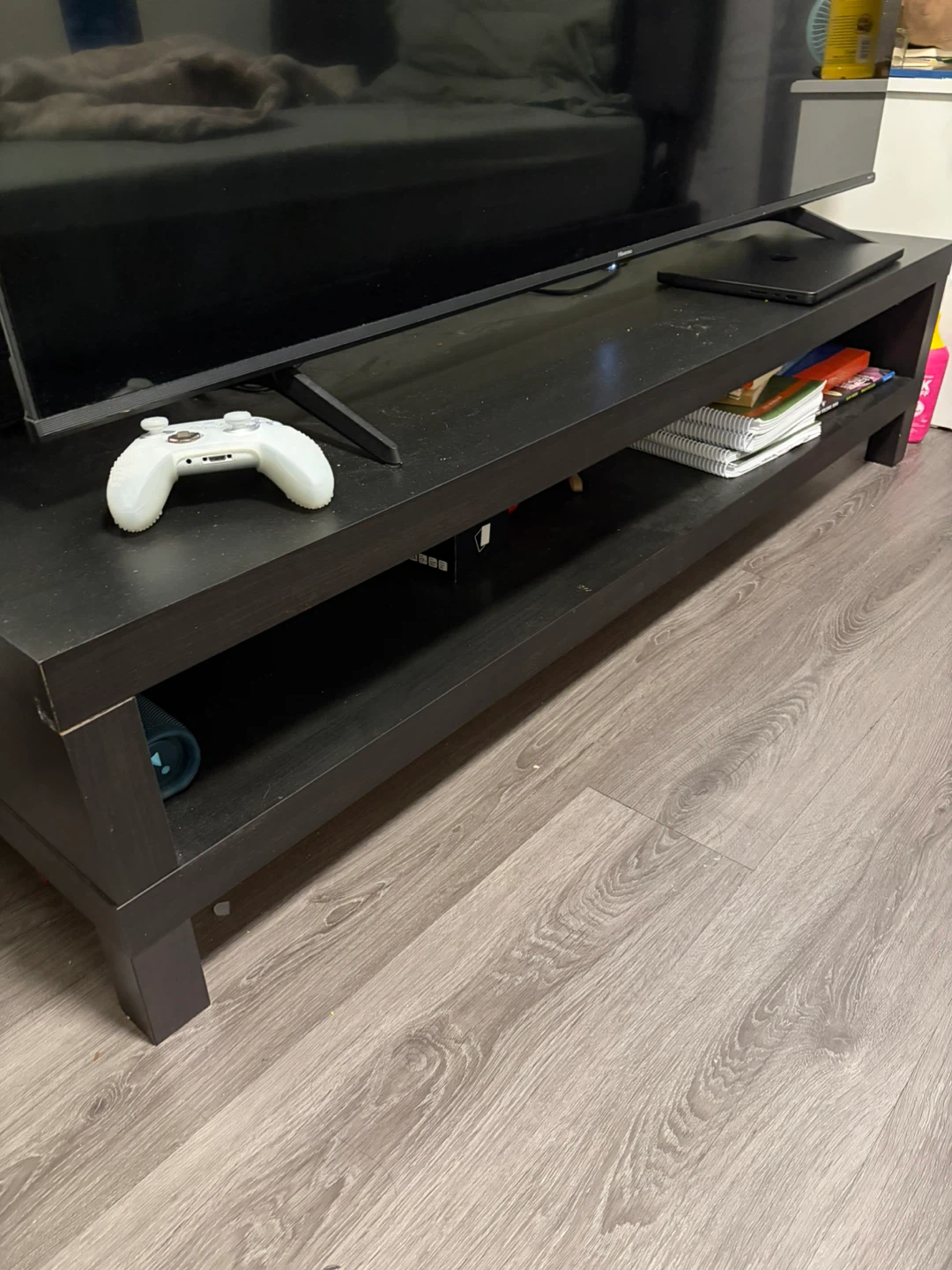 Black TV Stand with Shelf