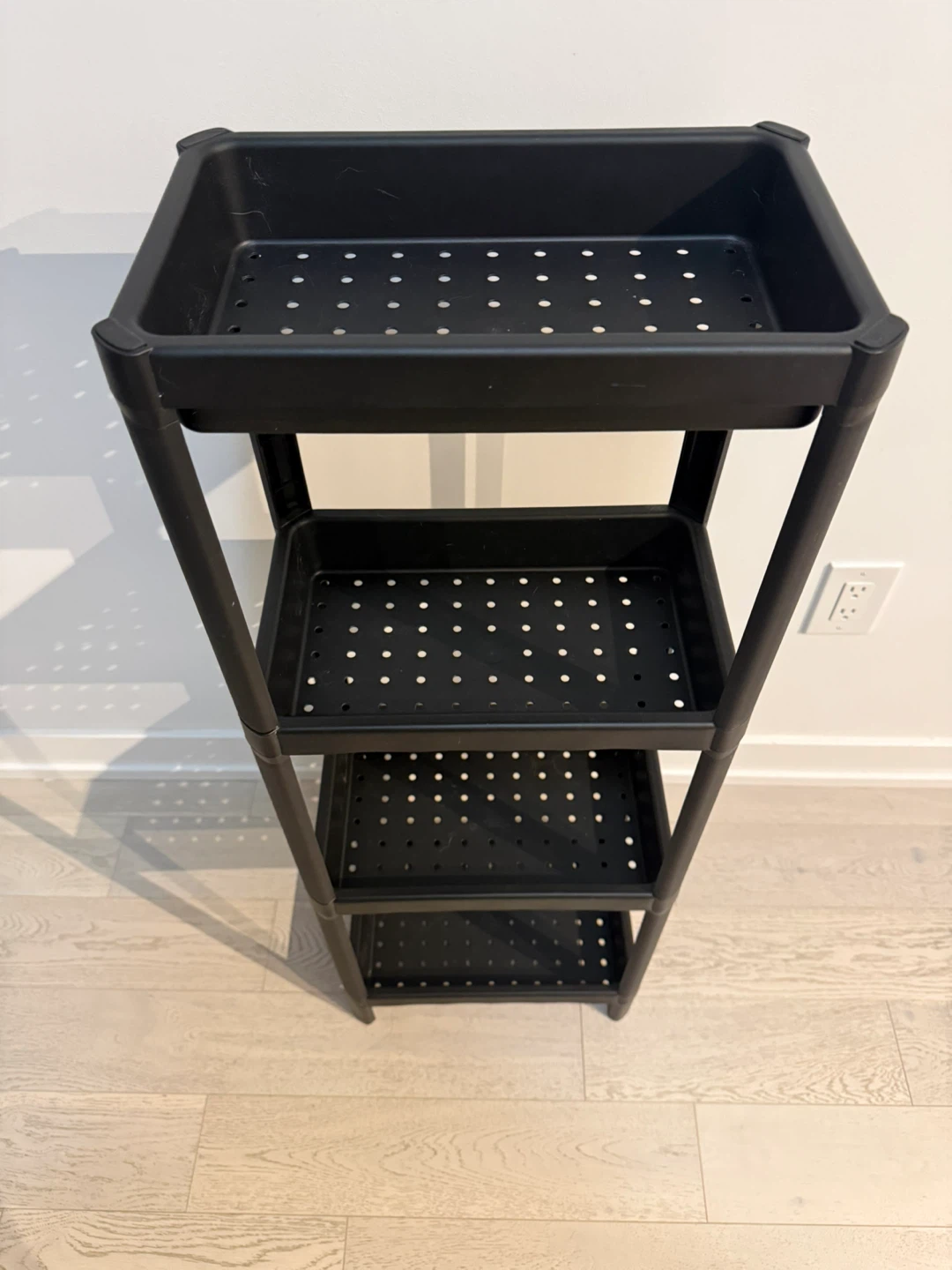 free giveaway🔥 Black 4-Tier Plastic Shelf Unit