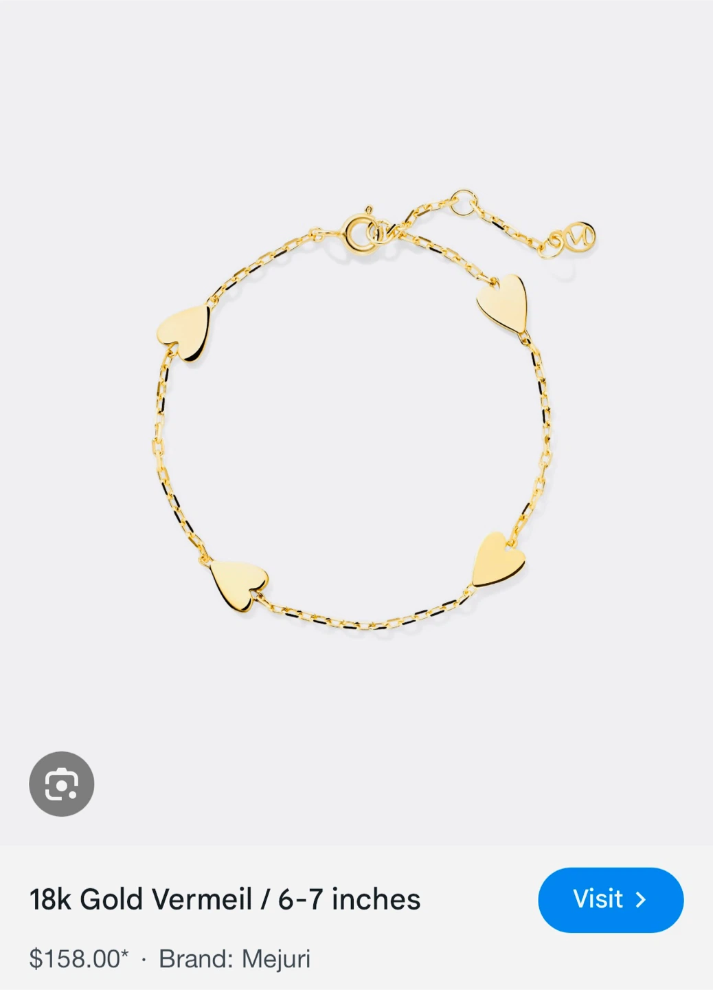 Mejuri Heart Bracelet - 18k Gold Vermeil $115 or best offer