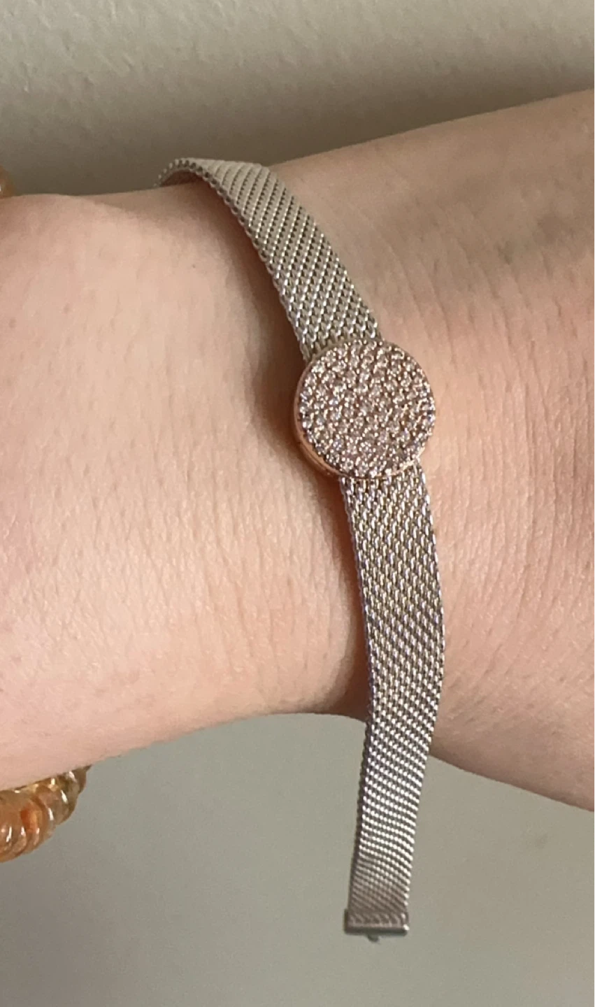 Pandora Mesh Bracelet with Pave Round Clasp - photo 3