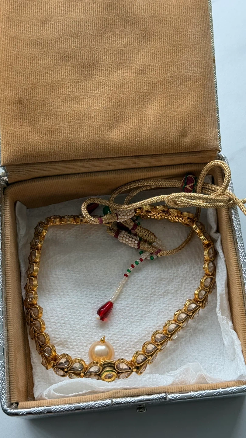 Gold-toned Necklace with Pearl Drop - photo 2