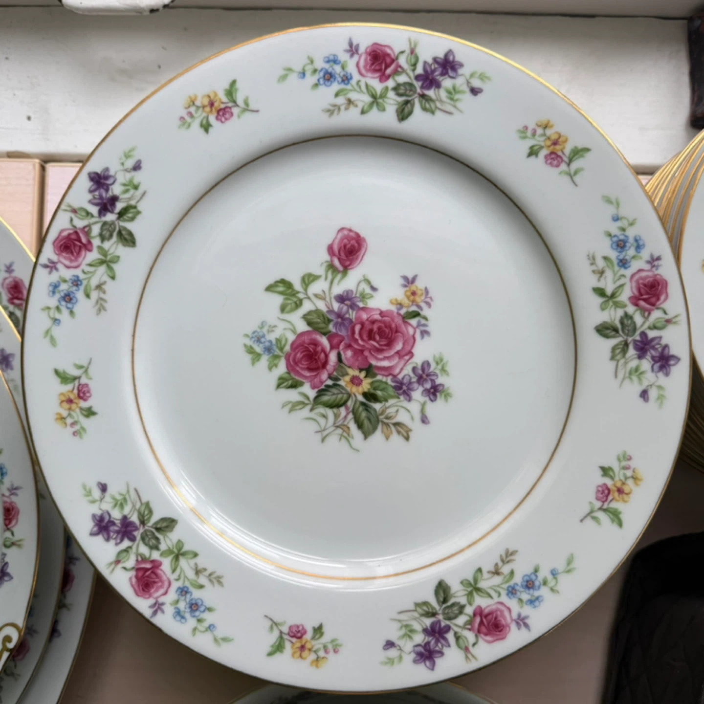 China - complete set for 12, floral dishes fine china