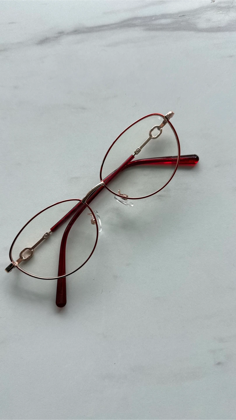Red and Rose Gold Eyeglasses Frames