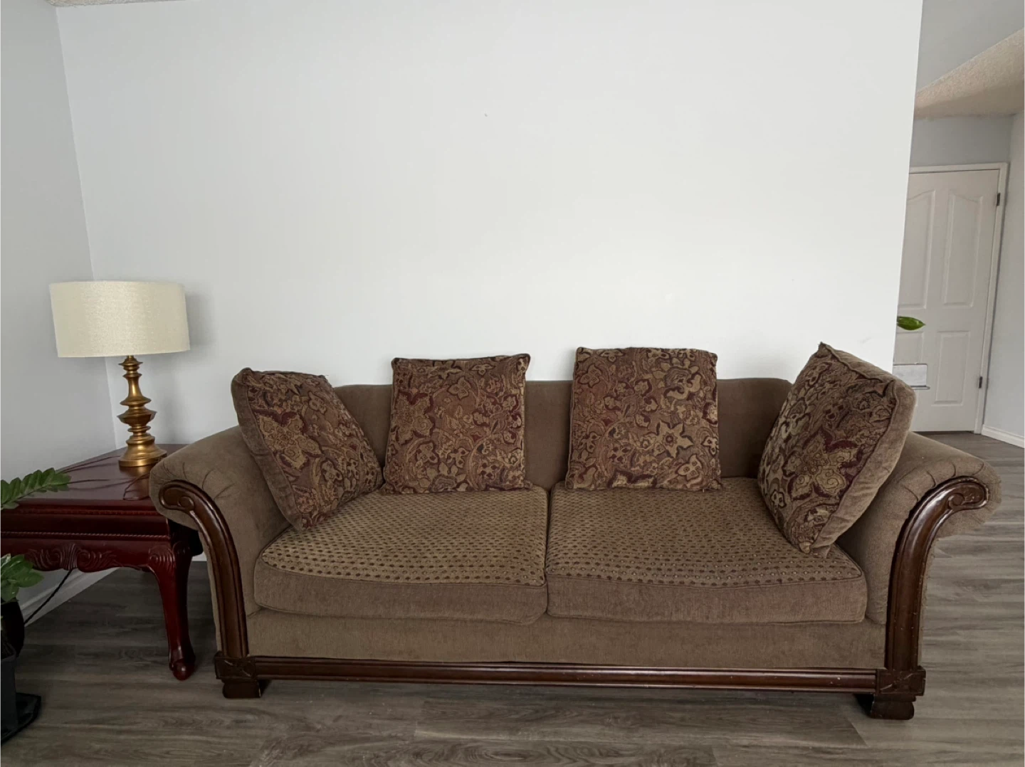 Vintage Sofas with Carved Wood Coffee Table - photo 5