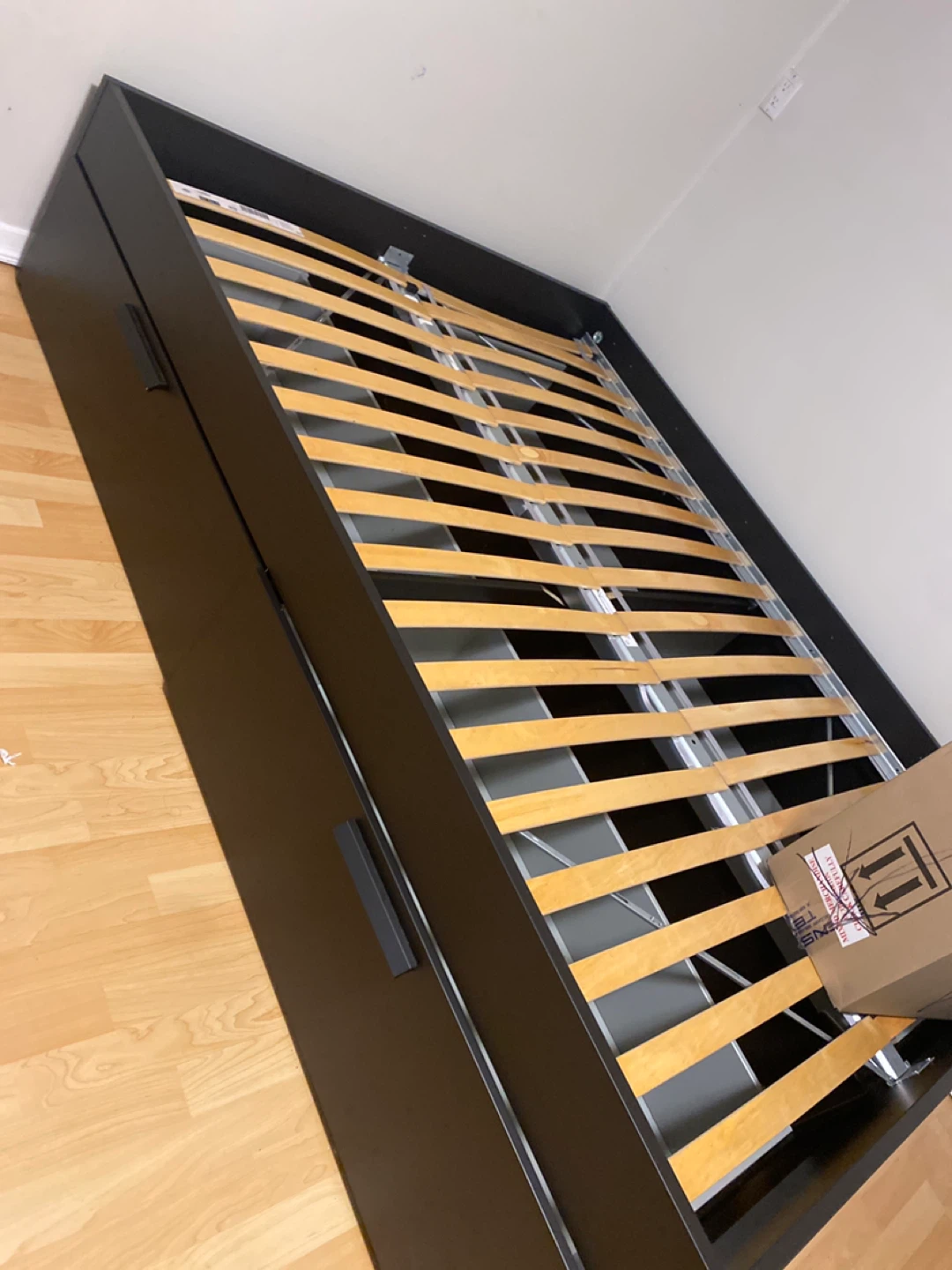 Black Queen Bed Frame with Storage Drawers - photo 4