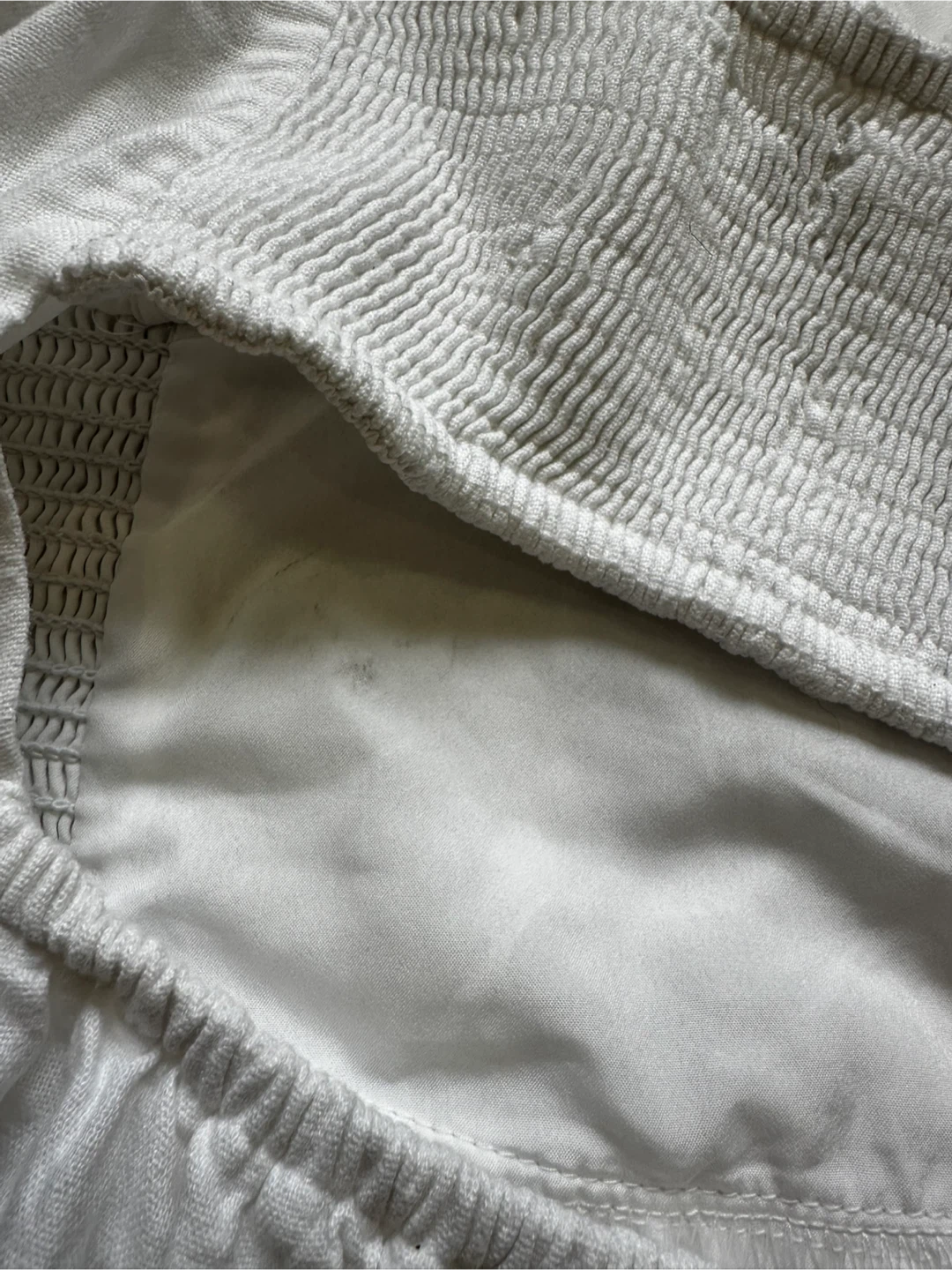 Hollister White Puff Sleeve Smocked Mini Dress - photo 4